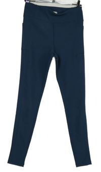 Dámské tmavomodré žebrované legíny TU