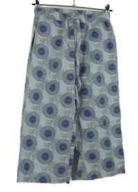 Dámské světlemodré vzorované pyžamové kalhoty Schiesser