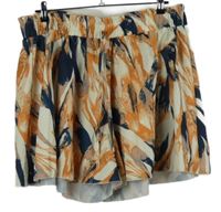 Dámské oranžovo-modro-bílé vzorované sukňové kraťasy vel. 3XL
