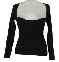 Nové - Dámský černý žebrovaný lehký svetr MissGuided 