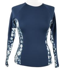Dámské tmavomodré květované UV triko H&M