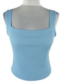 Dámský světlemodrý žebrovaný crop top Shein 