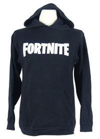 Pánská černá mikina s nápisem a kapucí Fortnite 