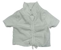 Bílé žebrované crop tričko Matalan