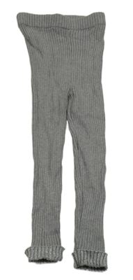 Šedé žebrované úpletové legíny Tu