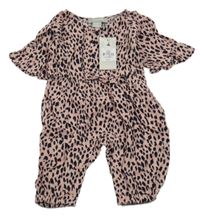 Nové - Růžový kalhotový overal s flíčky Primark