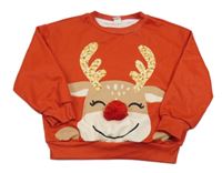 Červená mikina se sobem Shein