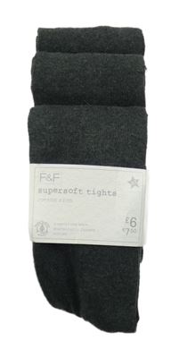 Nové - 3x tmavošedé punčocháče F&F