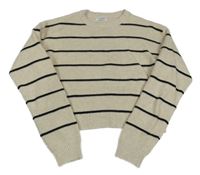 Béžový pruhovaný crop svetr Primark