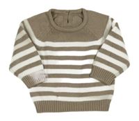 Nové - Béžovo-bílý pruhovaný svetr Shein