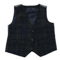 Tmavomodrá kostkovaná společenská vesta Next