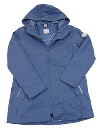 Modrý nepromokavý jarní kabát s kapucí Pocopiano