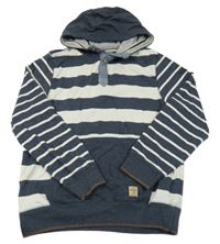 Modro-bílá pruhovaná mikina s kapucí Next 