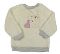 Sametová chlupatá mikina se zvířátky 