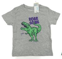 Nové - světlešedé tričko s dinosaurem Primark