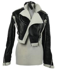 Dámský černý koženkový crop zateplený křivák Ego