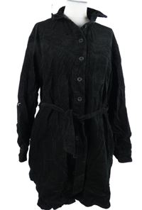 Dámské černé manšestrové propínací šaty s páskem Asos