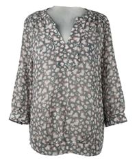 Dámská šedá šifonová halenka se srdíčky Next 