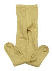 Zlaté třpytivé punčocháče H&M