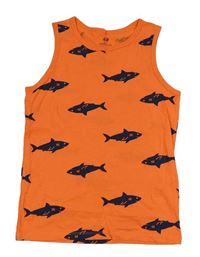 Oranžové tílko se žraloky H&M