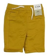 Hořčicové teplákovo/riflové kraťasy Denim Co.