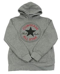Šedá mikina s logem a kapucí zn. Converse