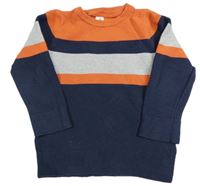 Oranžovo-tmavomodro-šedý svetr Topolino