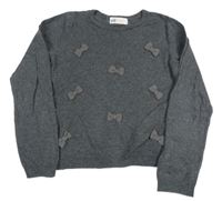 Tmavošedý svetr s mašlemi H&M
