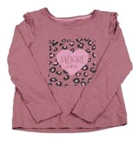 Růžové triko se srdcem a vzorem Primark
