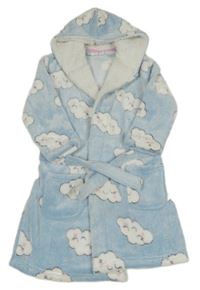 Světlerůžový chlupatý župan s mraky a kapucí George