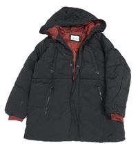 Černá šusťáková zimní péřová bunda s kapucí Zara