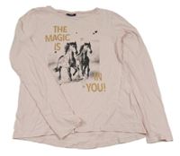 Světlerůžové triko s koníky Page one young