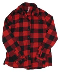 Červeno-černá kostkovaná flanelová košile F&F