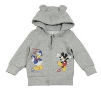 Šedá propínací mikina s Mickeym a kapucí Primark 