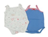 2x body - bílé s velrybou + modré puntíkaté 