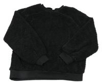 Černá chlupatá mikina Shein