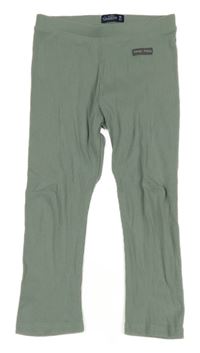 Světlekhaki žebrované legíny 