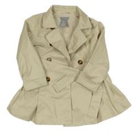 Béžový šusťákový jarní kabát s páskem 