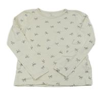 Smetanové triko s mašlemi H&M