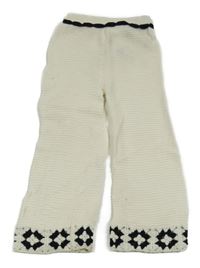 Smetanové pletené wide kalhoty se vzorem F&F