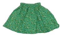 Zeleno-barevná vzorovaná sukně 