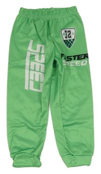 Zelené tepláky s nápisy 