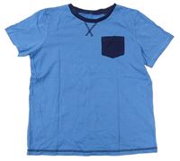 Modro-tmavomodré pyžamové tričko s kapsou George