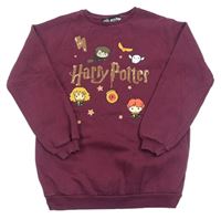 Vínová dlouhá mikina s Harry Potterem Primark