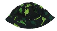 Černo-zelený klobouk s dinosaury Peacocks vel. 2-6 let 