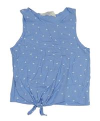 Modrý crop top s třešničkami zn. H&M