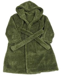 Khaki chlupatý župan s kapucí George