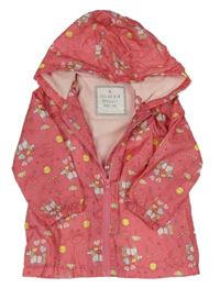 Růžová šusťáková podzimní bunda s jednorožci a kapucí Matalan