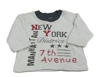 Bílo-šedá mikina s nápisy 