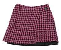 Růžovo-černá vzorovaná sukně zn. Primark